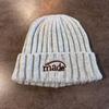 Knitted Letter Embroidered Beanie Hat For Winter Warmth Unisex Fashion Accessory