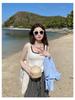 Women's Spicy Girl Square Neck, Wide-Strap Contrast Vest with Fixed Pads, Conceals Underarm Fat, Versatile Casual Top