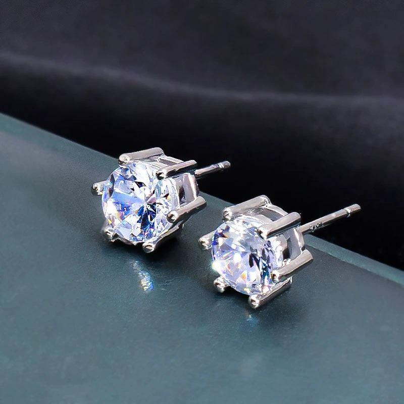 

Классический ювелирный набор из чистого серебра с имитацией муассанита с шестью крапанами – ожерелье, кольцо, серьги.