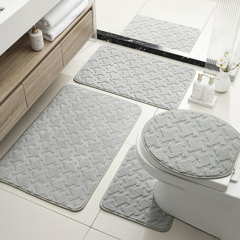 Toilet Absorbent Carpet Toilet Floor Mat Bathroom Three-Piece Set Floor Mat U-Shaped Toilet Mat Non-Slip Mat