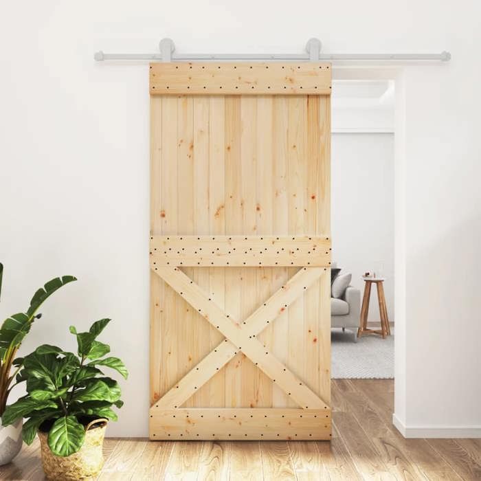 VidaXL Porte coulissante et kit de quincaillerie 100x210 cm pin massif, porte intérieure, porte de grange intérieure 3203121