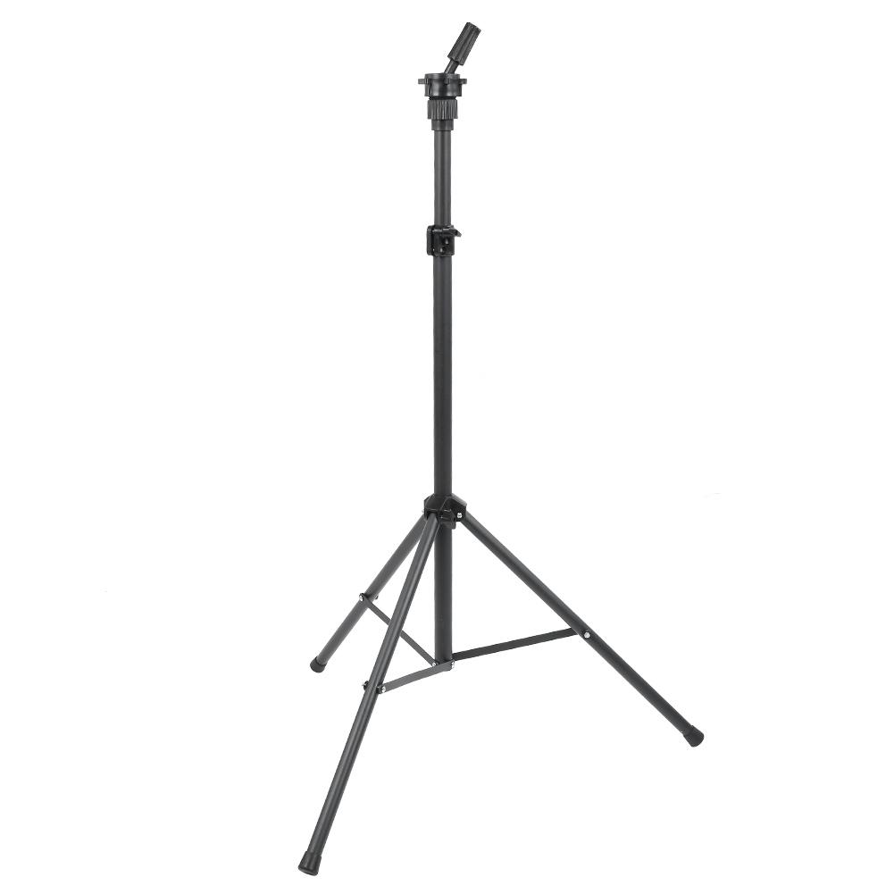 Adjustable Matte Thin Tube Hair Wig Stand Model Head Tripod Black for Hairdressing Training