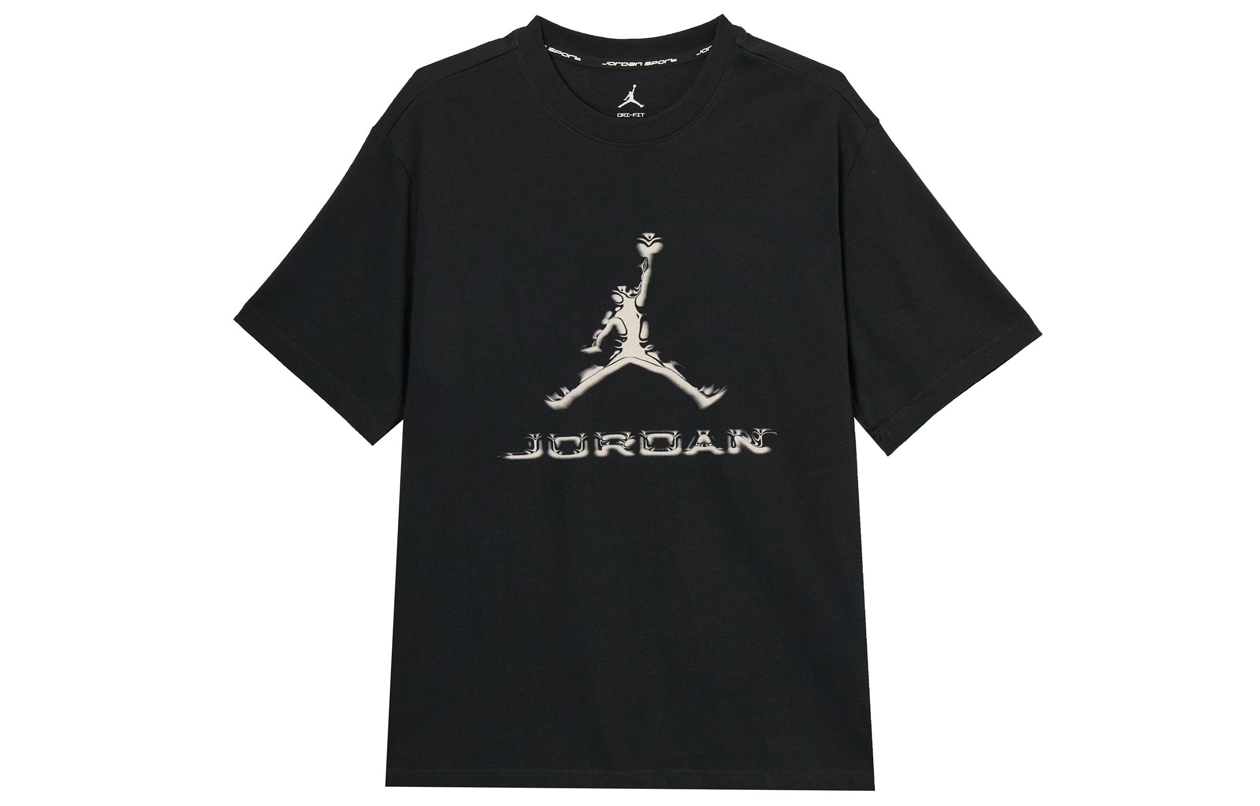 Мужские футболки Jordan Dri-FIT Черные с круглым вырезом Умеренный прямой крой HQ9092-010 XL