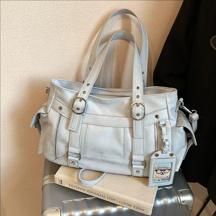 Large Capacity Tote Bag Trendy Sweet-and-Cool Style 2026 New Fashion Versatile Handbag Simple Commuting Crossbody Shoulder Bag синий