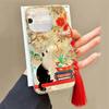 Luxury Cute Cat Flower Vortex Pattern Clear Phone Case For iPhone 16 15 Pro Max 14 13 Silicone Cover