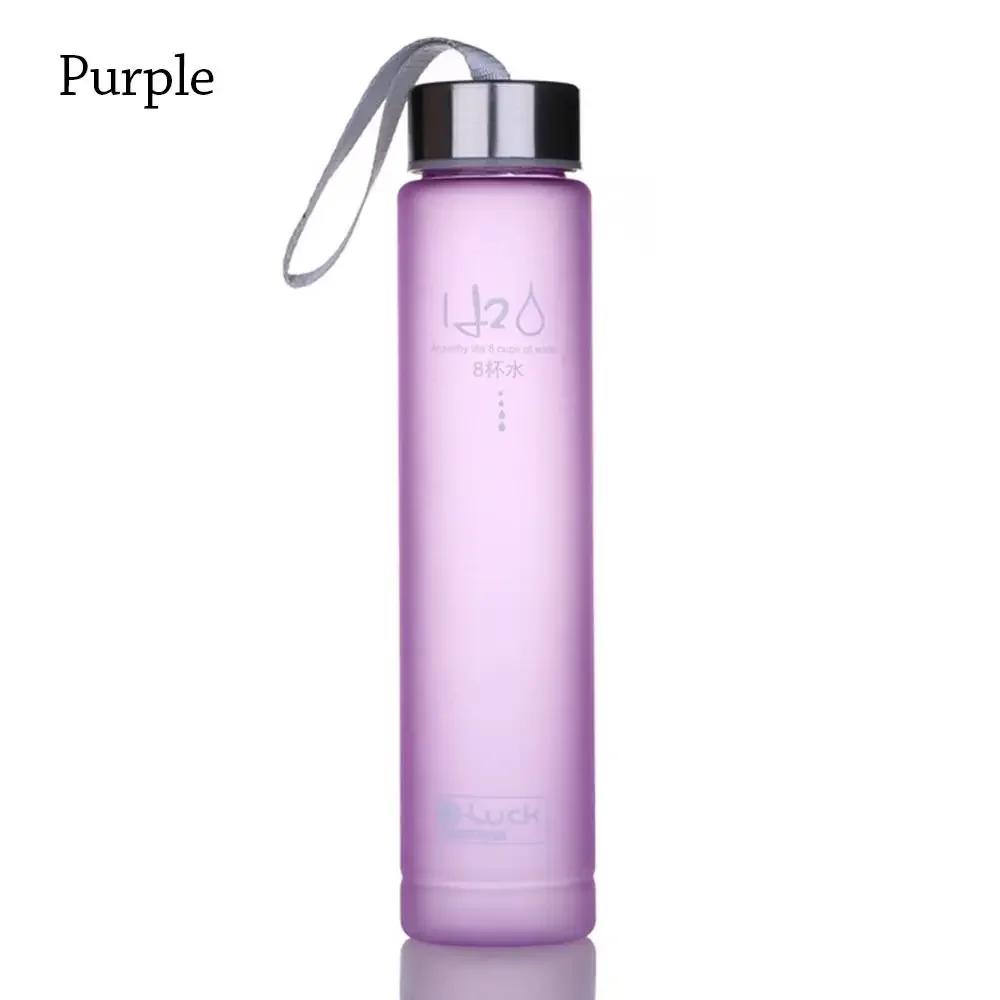 Square Water Bottle Plastic Clear Cup Leakproof Frosted Water Bottle Portable Drink Jug Practical PP Material Bottle with Straw