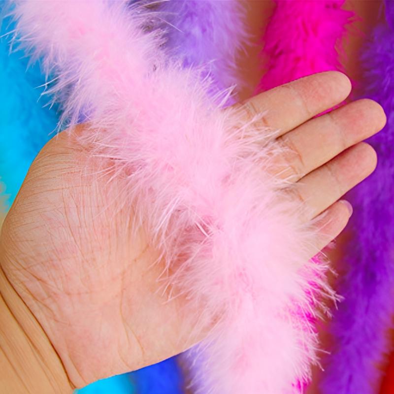 2Yard Feather Boas Turkey 1.82Meter For Crafts On Tape Ribbon Clothes Dress Hats Long Diameter 4-5cm White Black Royal Blue Trim