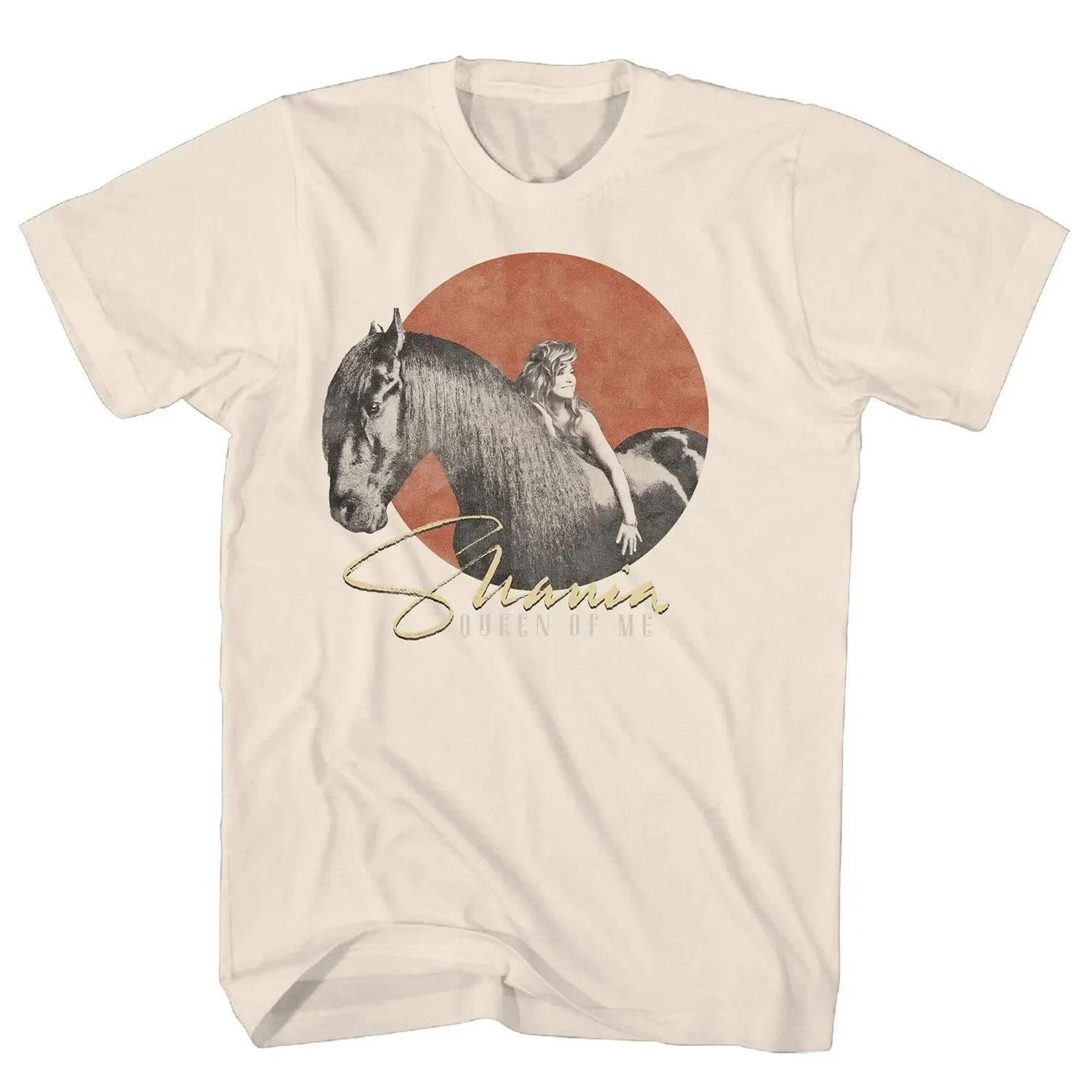 Shania Twain Mens Queen Of Me Sun Horse Print Tan Shirt New S-3XL L