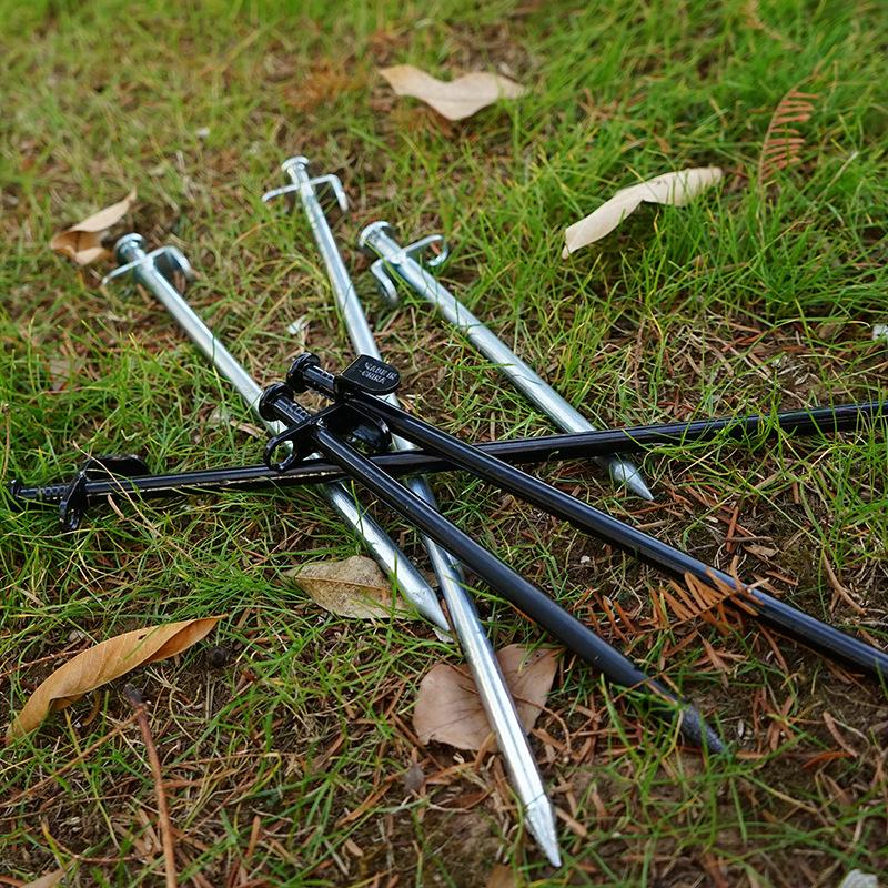 30CM Black Outdoor Steel Canopy and Tent Ground Nails - Thickened and Lengthened Steel Hardware for Snow