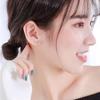 Cute Japanese Cat Moonstone Stud Earrings Femininity Simple Girlish Heart Ins Earrings Short Earrings