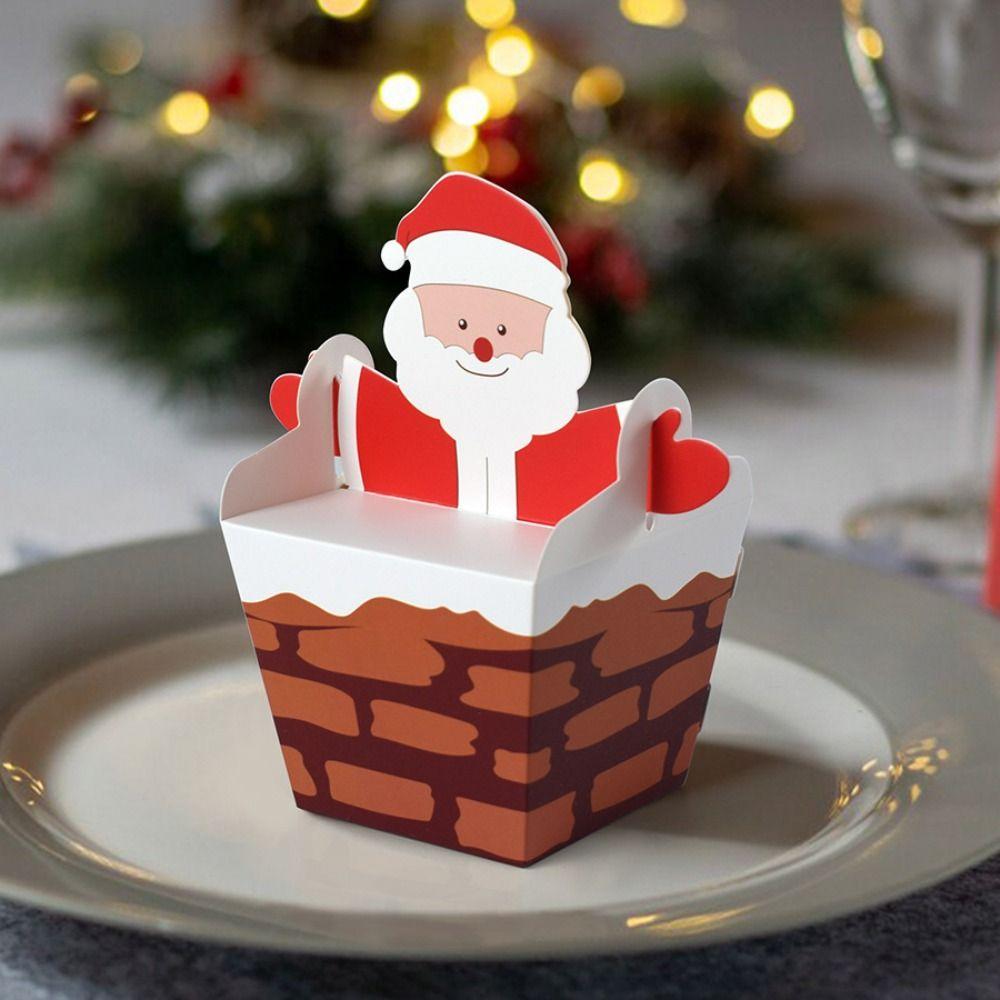 

20Pcs Conical Christmas Gifts Bag Paper Christmas Candy Gift Box Cute Conical Candy Box Candy