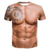 Camiseta da Moda Infantil Estampa Gráfica Engraçada de Músculos Simulados Camisetas para Menino e Menina Top de Verão Street Manga Curta Casual Roupa Infantil para Exterior