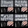 504 Pcs Clear Nail Tips Half Cover False Nails Press On Nails Tips Duck Nail Tips Curved Nail Tips Manicures Supplies