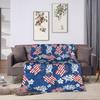 4th of July USA Warm Soft Blankets Camping Plush Throw Blanket Comfortable Outdoor Flannel Bedspread Sofa Bed Cover