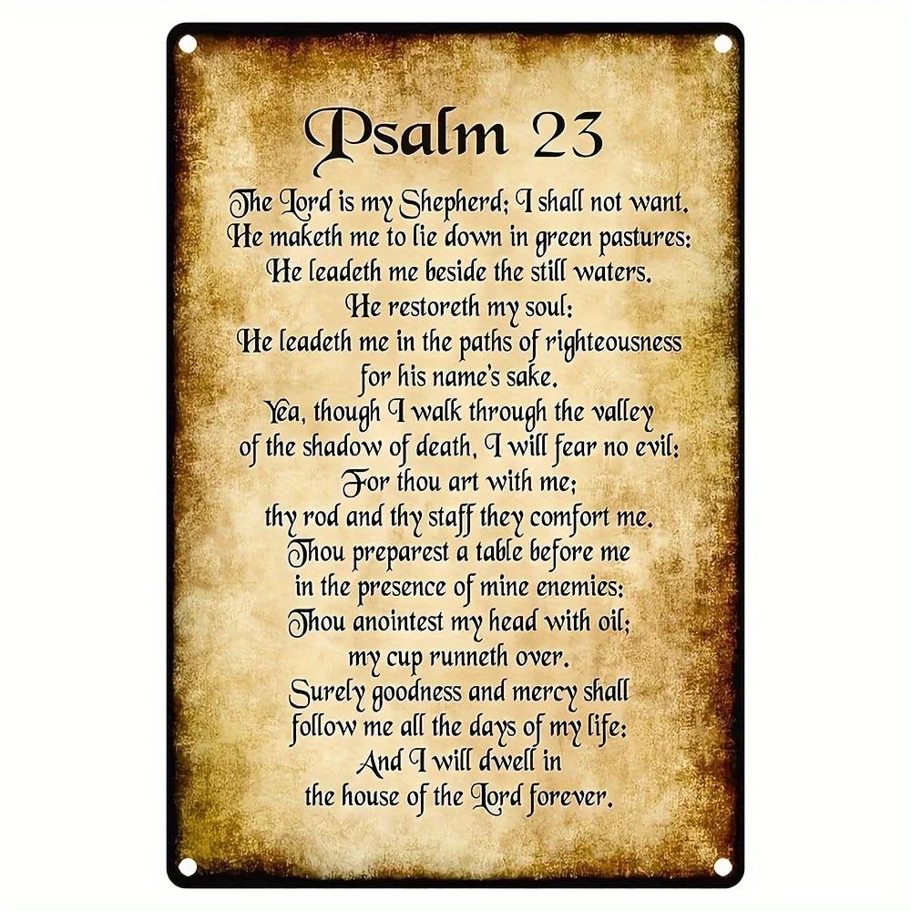 Vintage Metal Tin Poster Dear God Psalm Bible Metal Tin Signs Posters Plate Religious Home Decoration for Cafe Clubs Home Church