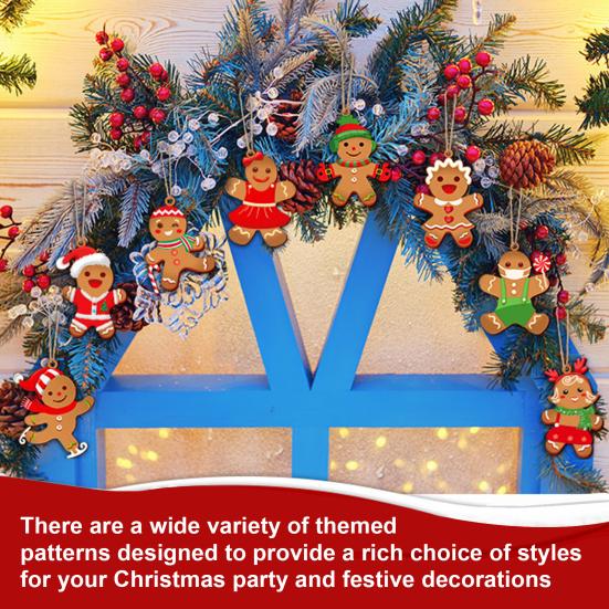 

Yousheng 15/30/45Pcs Christmas Ornaments Wooden Gingerbread Man Figurines Xmas Tree Hanging Decoration for Holiday Shop Home Mantel Decor 15 pcs