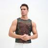 Herren Pailletten Weste Funkelnd Rundhals Ärmellos Shirt Durchsichtig Sexy Tanktop für Musikfestival Rave Nachtclub Bar Party