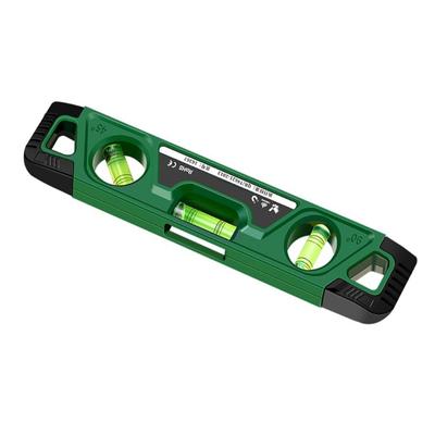 9 Zoll Magnetische Wasserwaage Torpedowasserwaage, 3 verschiedene Libellen/45°/90°/180° Messung Stoßfeste Torpedowasserwaage