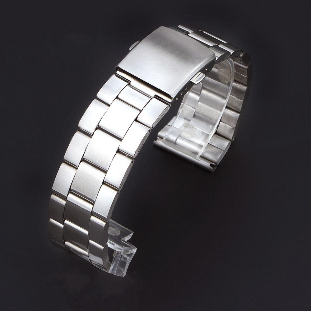 18mm 20mm 22mm Universal Stainless Steel Strap for Samsung Metal Band for Huawei Safefy Folding Buckle for Men Women Bracelet