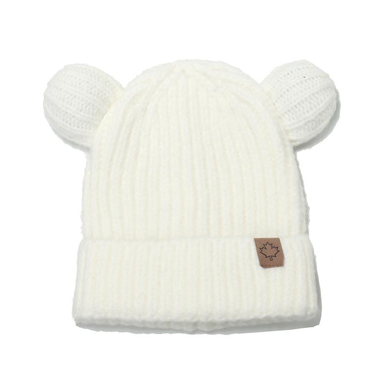 Children's knitted hat cute bear ears wool hat Korean version Japanese thermal ear protection pullover hat for children