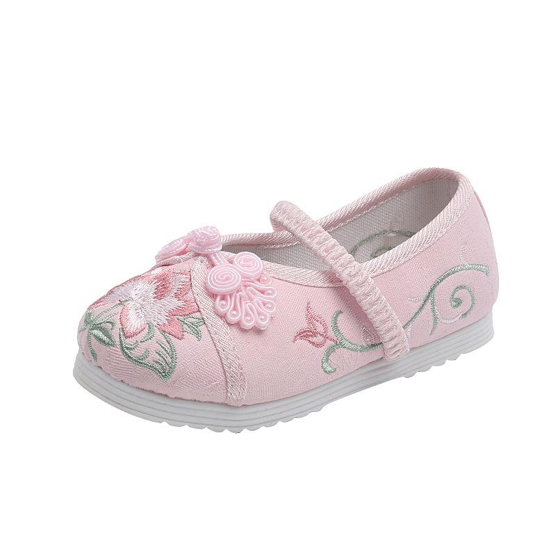Kinderschuhe Chinesischer Stil Ballerinas Stickerei Canvas Atmungsaktiv Slipper Ethnisch Leichtgewicht Gummisohle Tanzschuhe