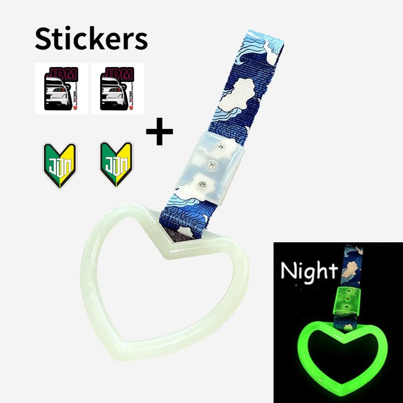 JDM Train Bus Handle Hand Strap 1pcs Tsurikawa Ring Heart Styling Drift Charm Strap Drift Auto Accessories Car Strap Decoration