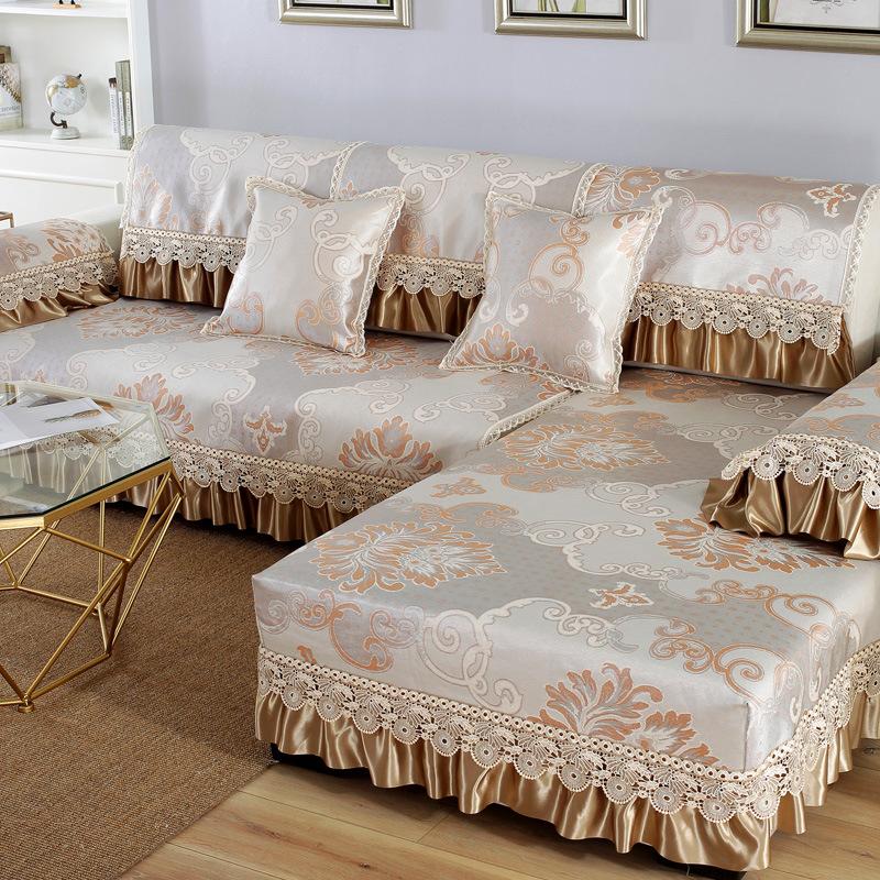 Summer Ice Silk Mat Sofa Cushion European Non-Slip Bamboo Rattan Mat Summer Living Room Universal All-Inclusive Cover Seat Cushion