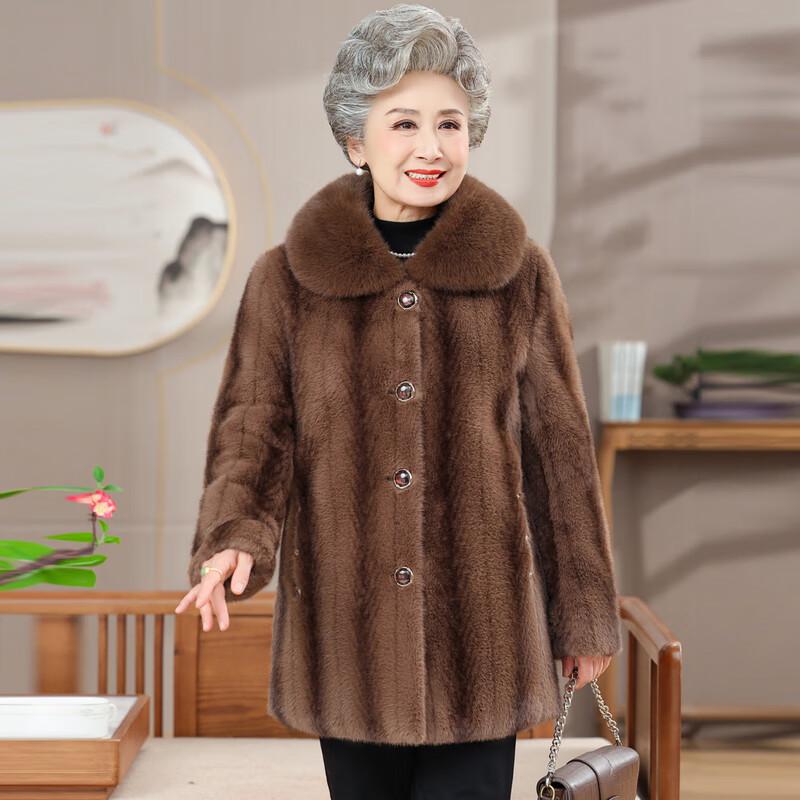 Yalook Women's Elegant Thickened Winter Fur Collar Coat