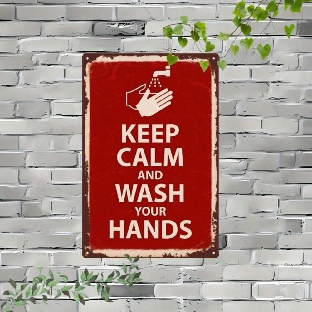 Keep Calm Metal Wall Sign Vintage Decor for Bathroom Kitchen Home