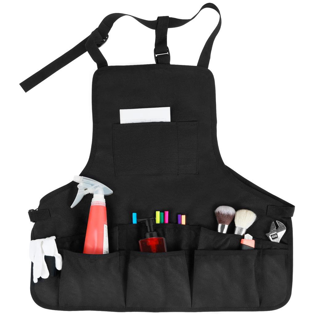 Wasserdichte strapazierfähige Unisex-Arbeitskittel aus Canvas mit Werkzeugtaschen, schwere Ausführung, langlebig, verstellbare Kreuzträger, für Hausarbeit und Werkstatt