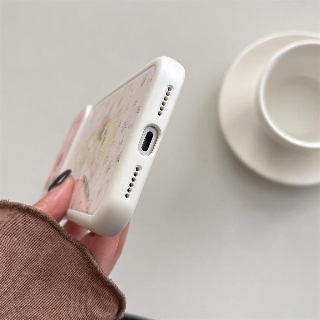 Floral Rabbit Cartoon Drop-Proof iPhone 15 Pro/Max Case