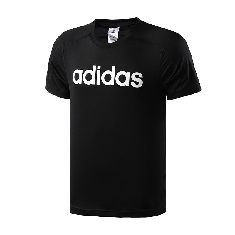 Adidas Breathable Soft Crew Neck Short Sleeve T-Shirt Men Tops Black DU1246 S