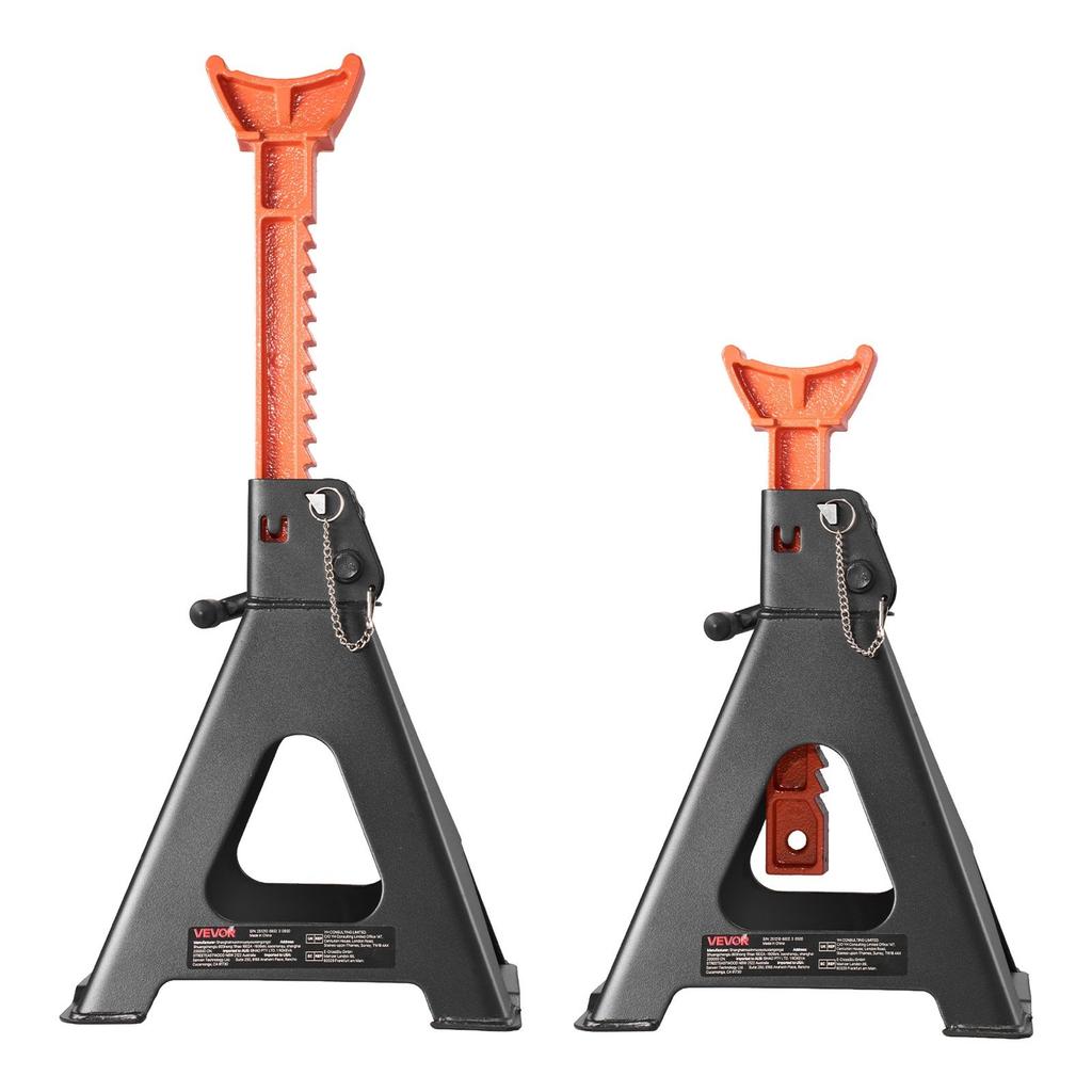 Jack Stands, 6 Ton (13,000 lbs) Capacity, 370-580 mm Adjustable Height, Heavy Duty Steel Jack Auto Stands with Double Locking, for Lifting RV, Small