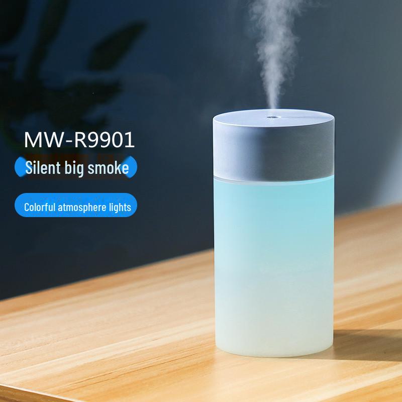 Umidificator USB cu Lumină de Noapte Colorată și Mini Purificator de Aer - Silențios, Compact pentru Utilizare în Dormitor