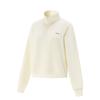 Li Ning Comfortable Simple Versatile Stand Collar Loose Solid Color Drop Shoulder Long Sleeve Sweatshirt Women Tops AWDV510-1
