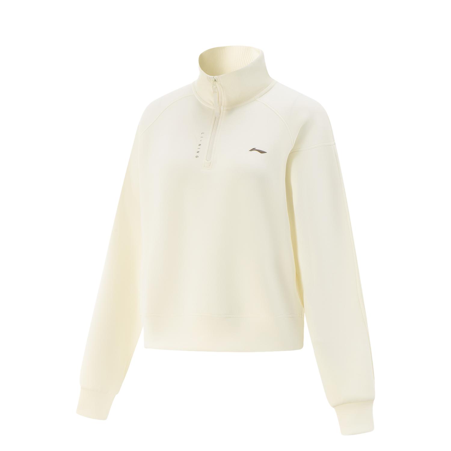 

Li Ning Удобный Простой Универсальный Стойка Воротник Свободный Однотонный Со спущенным плечом С длинным рукавом Толстовка Женские топы AWDV510-1 M