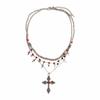 Gothic‑Style Women Multi‑Layer Stacked Collarbone Chain, Niche‑Vintage Accessories With Cross Pendant And Tassel Design Details