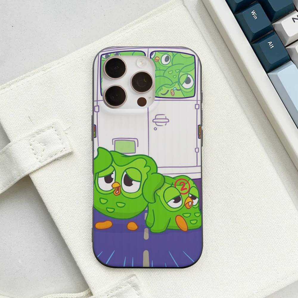 

Popular D-Duolingo Green Owl Phone Case For IPhone 17 16 15 14 Plus 11 12 13 Pro Max Shockproof Protection Soft Back Cover iPhone 17pro max