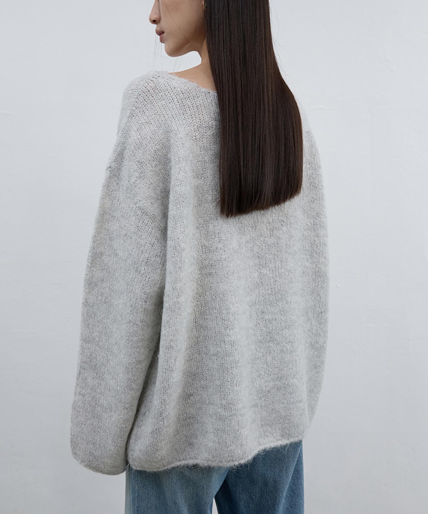 Bundak Saints Alpaca Blend Knit Pullover Light Gray Light Grey/Light Grey