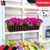 Flowerpot Balcony Terrace Box with Hooks Irrigation System Brown 60cm
