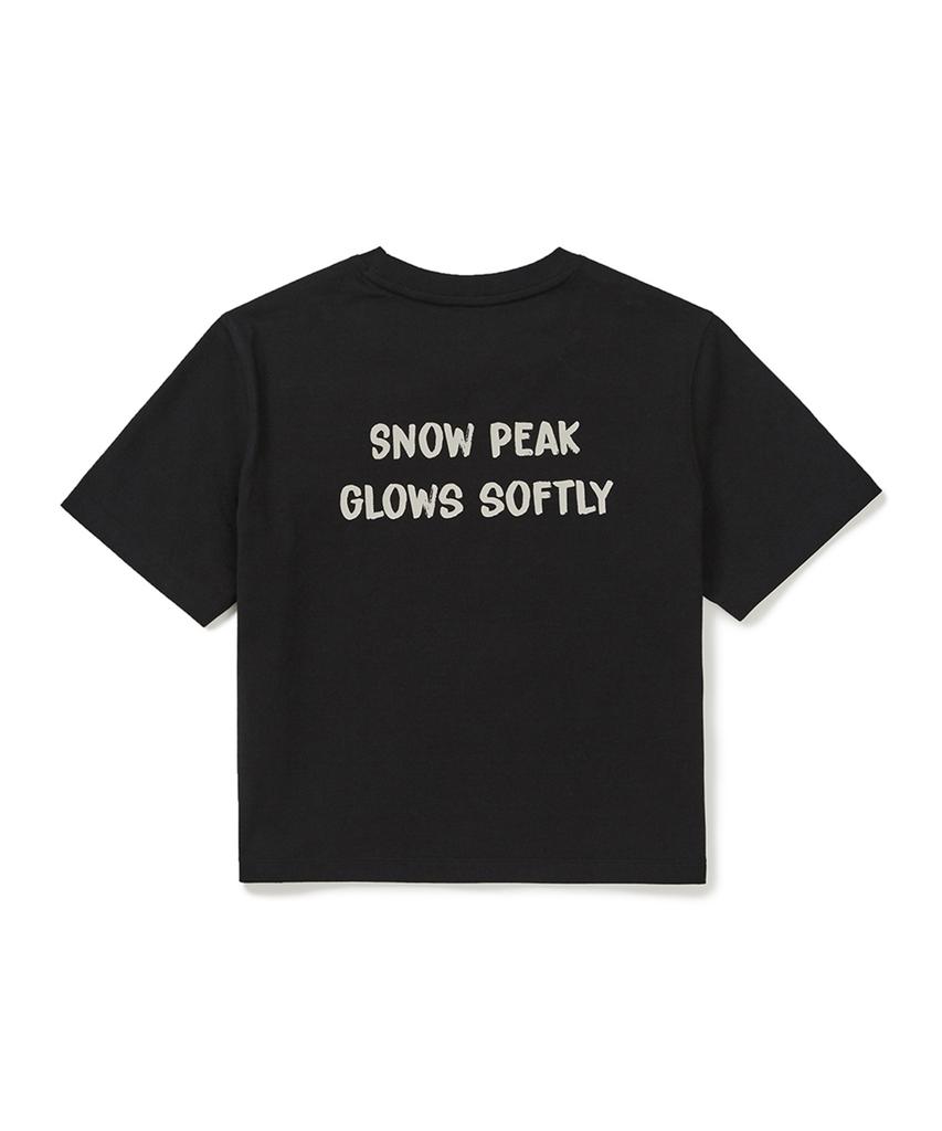 SNOWPEAK APPAREL Cotton Women'S Crop Short Sleeve T-Shirt (S25Mwfts65) Black
