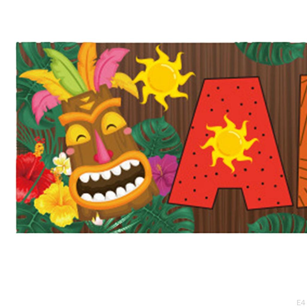 Door Banner Luau Party Decoration Tropical Porch Sign for Hawaiian Wall