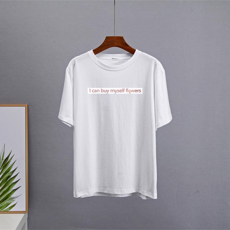 Shellsuning Casual Soft Cotton High Street Tees Trendy Letter Graphic T Shirts Women 2023 Summer Korean Short Sleeve Female Tops