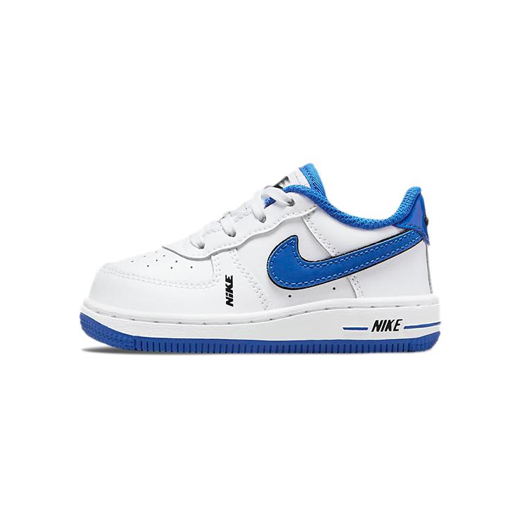 New Nike Air Force 1 LV8 Anti-Slip And Wear-Resistant Lightweight Low-Top Skateboard Shoes White Blue Infant And Toddler DO3808-100