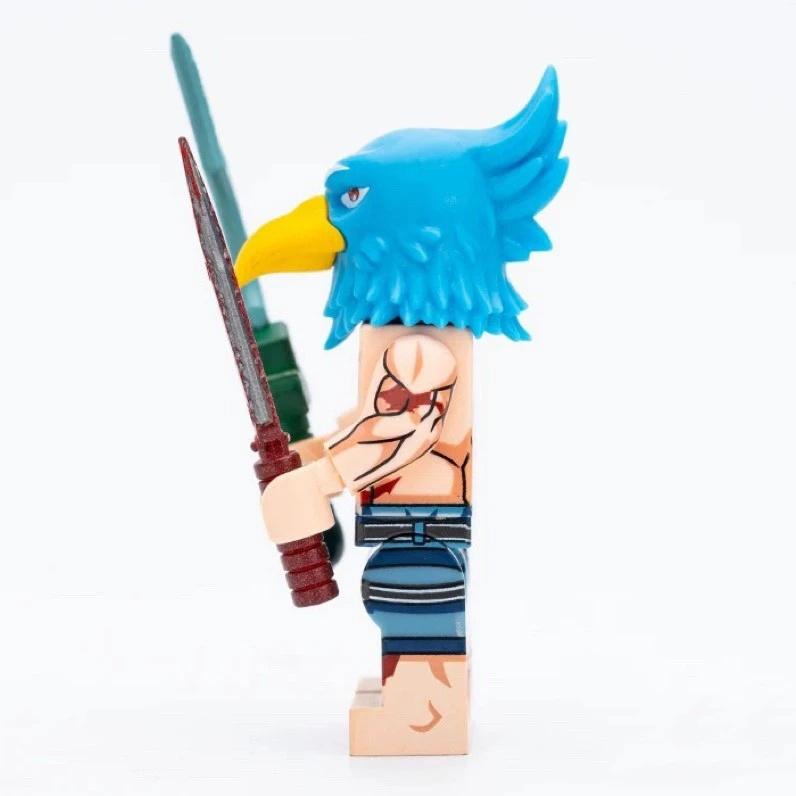 Blue Bird Head Human Assembly Building Block Toy