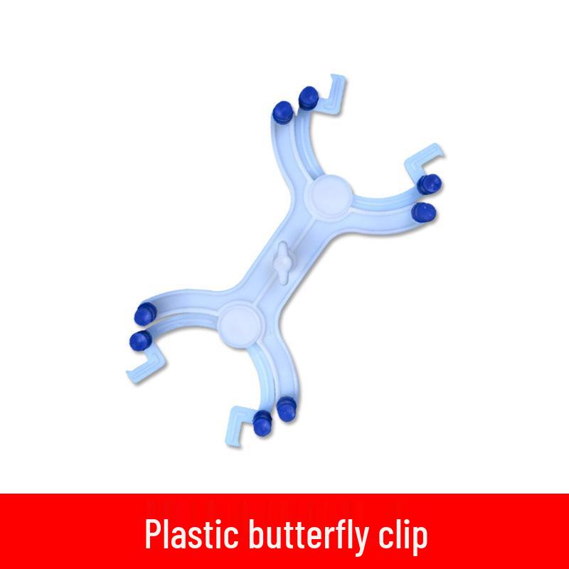 Laboratory Iron Stand Set with Plastic & Metal Butterfly Clip, Square Base, Flask Clamp for Junior High School Chemistry