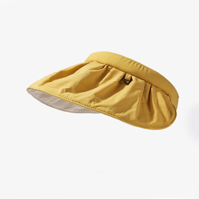 Стильная шляпа-ракушка для женщин, для улицы, защита от солнца, широкополая шляпа жёлтый