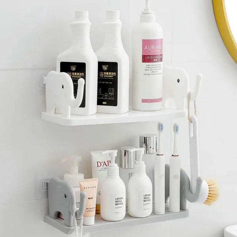 

Бытовая перфорированная стеллаж для хранения слонов, стеллаж для хранения в ванной комнате, съемная многофункциональная кухонная настенная подвесная стеллаж для хранения приправ