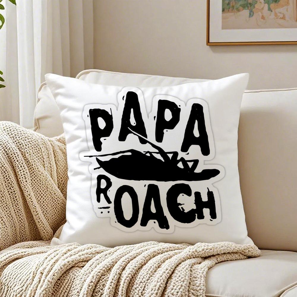 Classic Popular Rock Band P-Papas R-Roach Cushion Cover Linen Pillowcase Soft For Sofa Bed Home Room Decor