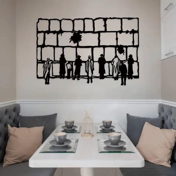 

Contemporary Jewish Metal Wall Art for Home & Outdoor Decor 30x20cm чёрный